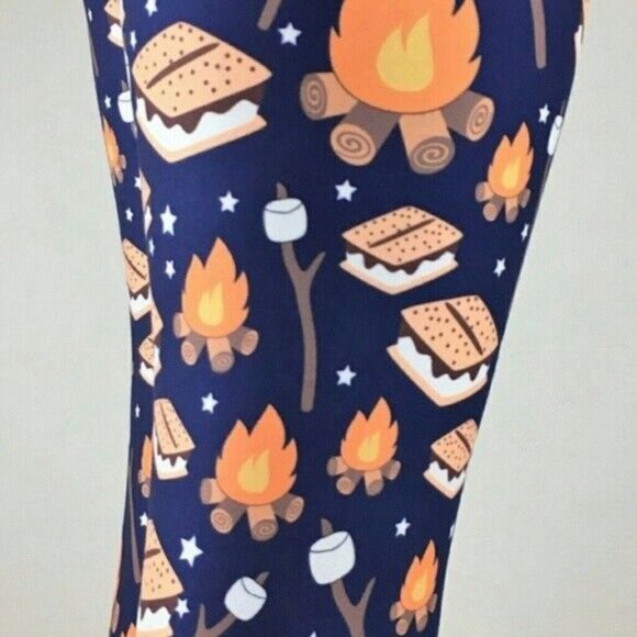 CHARLIES PROJECT Size 4 Campfire Smores Buttery Soft Leggings NWT Girl Scouts - Picture 4 of 4